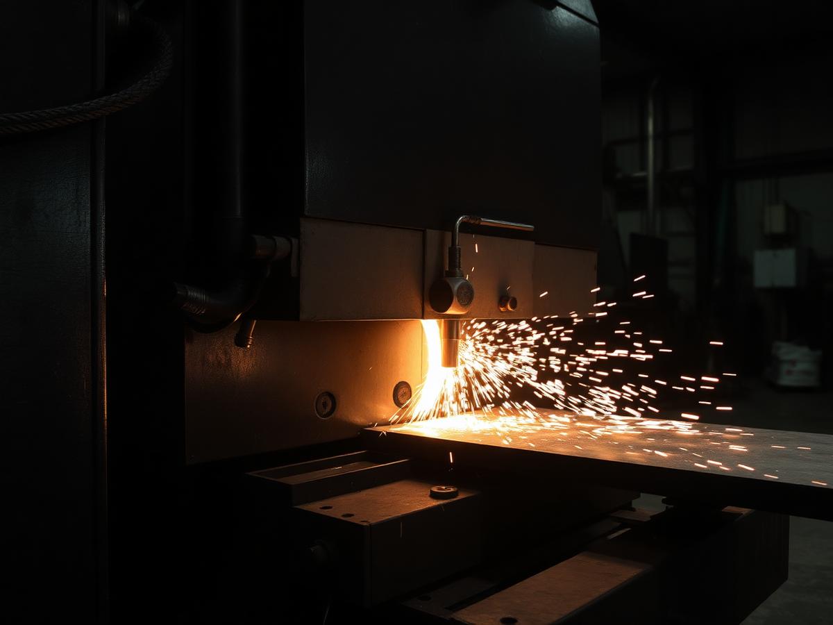Mesin bending memproses pelat baja